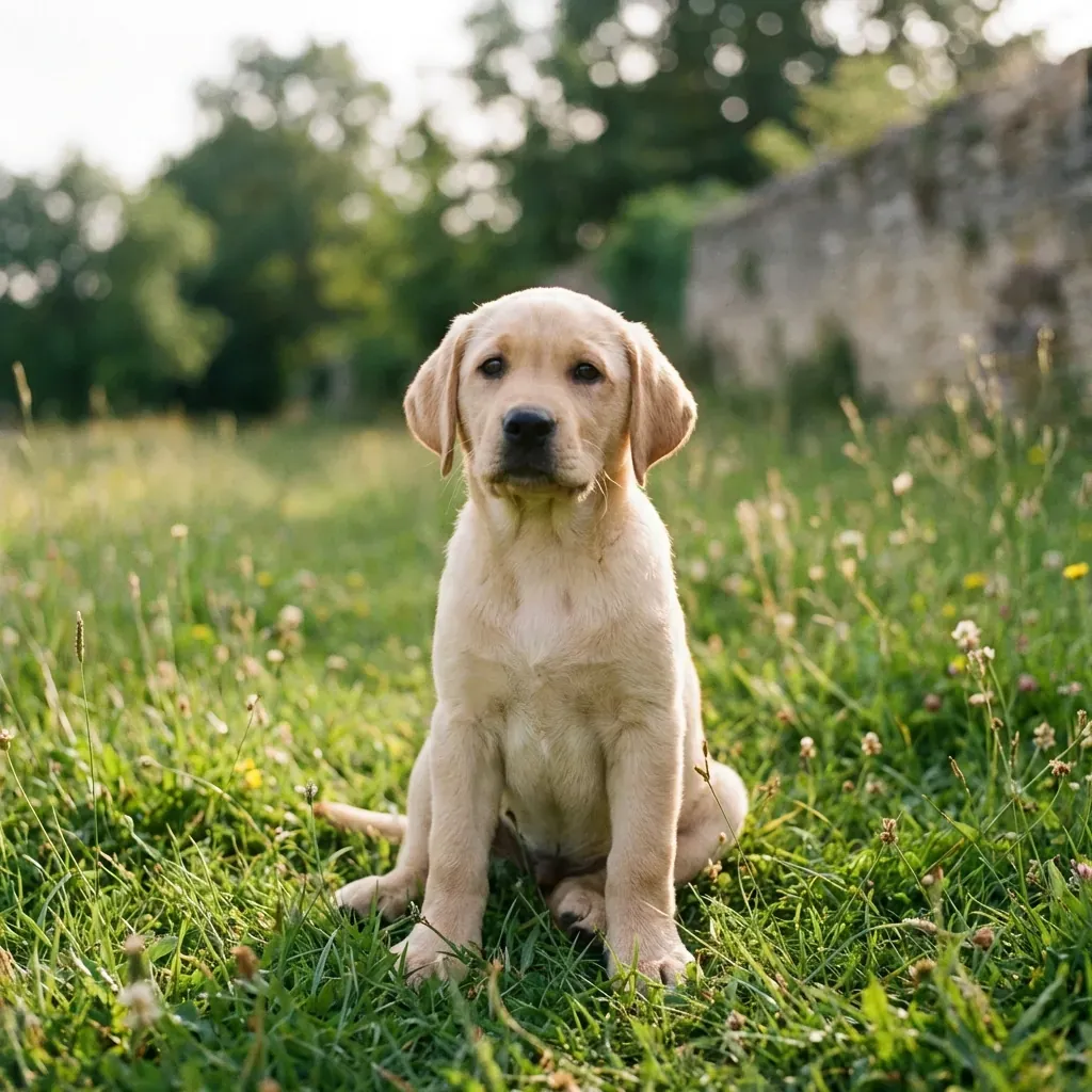 Labrador Puppy with harness