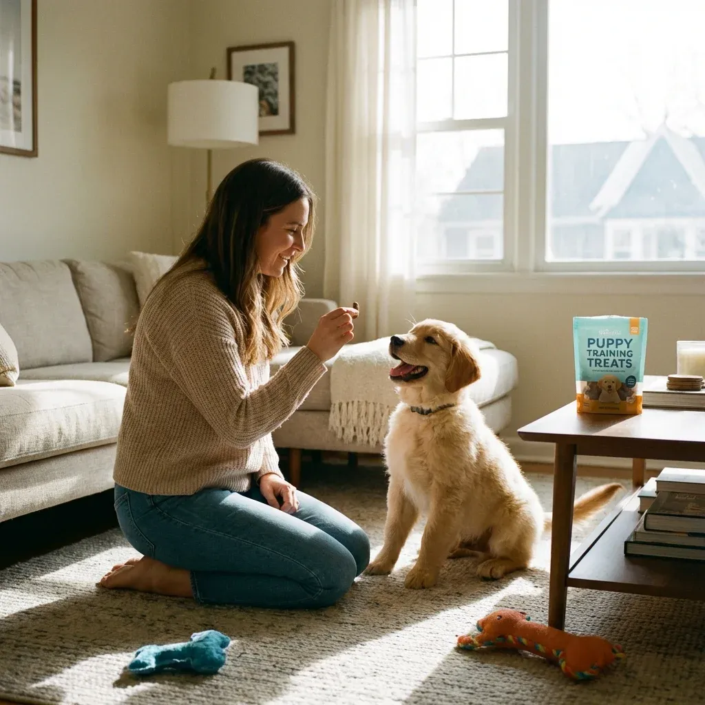 Puppy training with positive reinforcement