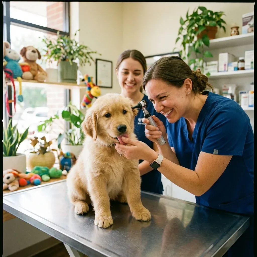 Puppy at the vet